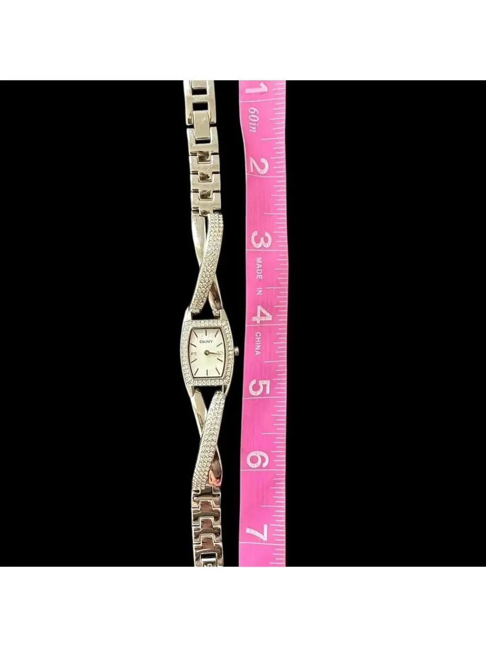 DKNY Silver Tone Crystal Accent Women's Bracelet Watch